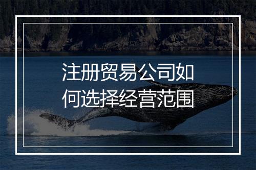 注册贸易公司如何选择经营范围