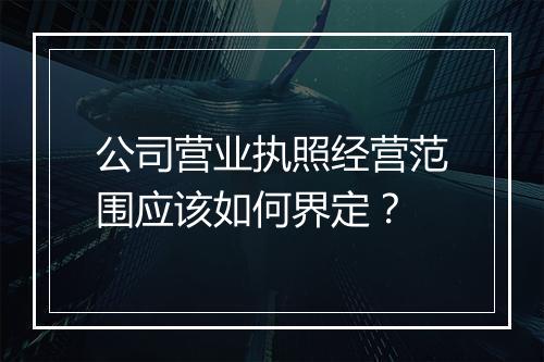 公司营业执照经营范围应该如何界定？