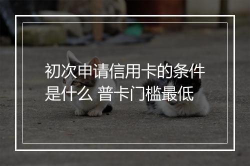 初次申请信用卡的条件是什么 普卡门槛最低