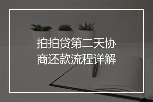 拍拍贷第二天协商还款流程详解
