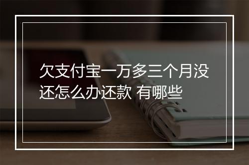 欠支付宝一万多三个月没还怎么办还款 有哪些