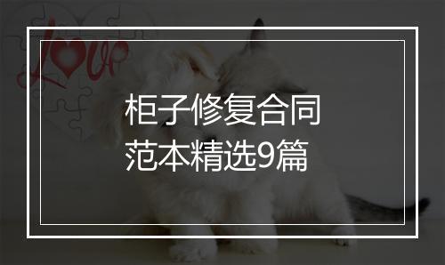 柜子修复合同范本精选9篇