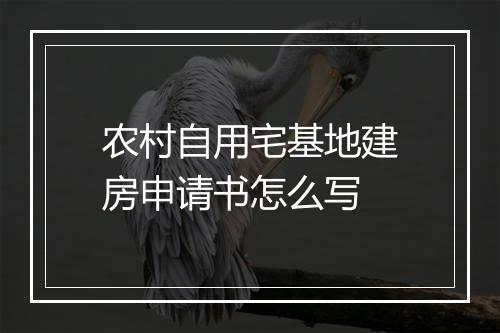 农村自用宅基地建房申请书怎么写