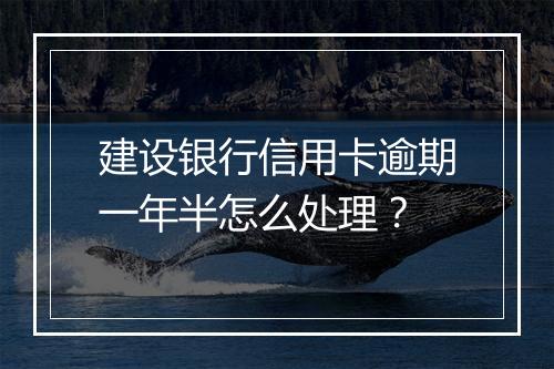 建设银行信用卡逾期一年半怎么处理？