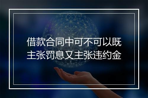 借款合同中可不可以既主张罚息又主张违约金