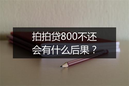 拍拍贷800不还会有什么后果？