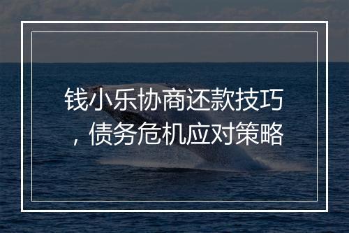钱小乐协商还款技巧，债务危机应对策略