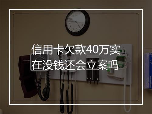 信用卡欠款40万实在没钱还会立案吗