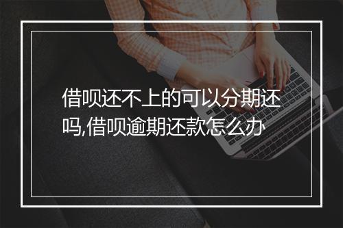 借呗还不上的可以分期还吗,借呗逾期还款怎么办