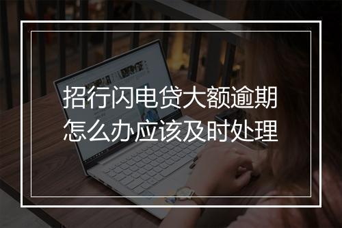 招行闪电贷大额逾期怎么办应该及时处理