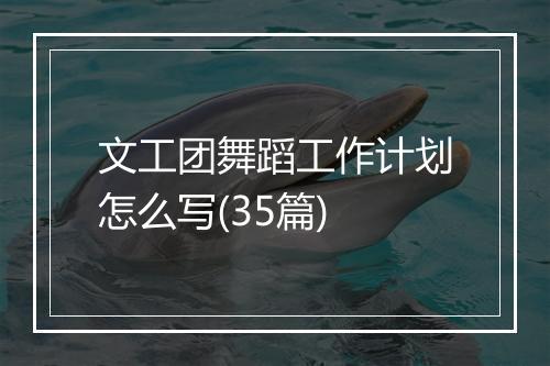 文工团舞蹈工作计划怎么写(35篇)