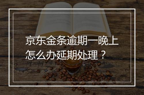 京东金条逾期一晚上怎么办延期处理？