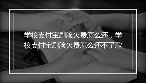 学校支付宝刷脸欠费怎么还，学校支付宝刷脸欠费怎么还不了款