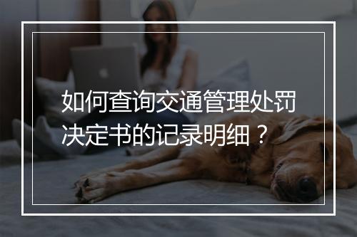 如何查询交通管理处罚决定书的记录明细？