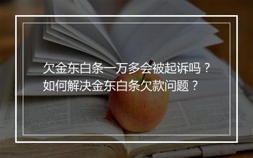 欠金东白条一万多会被起诉吗？如何解决金东白条欠款问题？