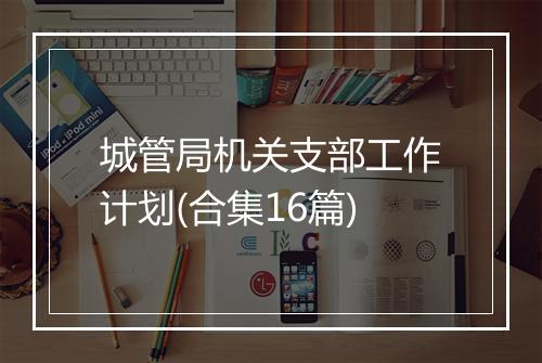 城管局机关支部工作计划(合集16篇)