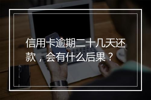 信用卡逾期二十几天还款，会有什么后果？