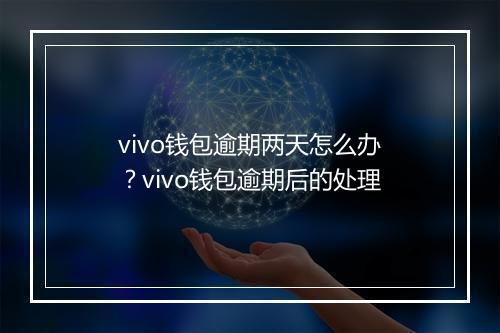 vivo钱包逾期两天怎么办？vivo钱包逾期后的处理
