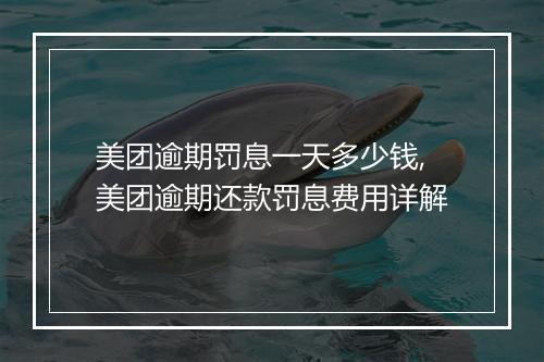 美团逾期罚息一天多少钱,美团逾期还款罚息费用详解