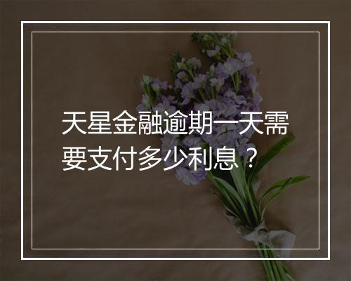 天星金融逾期一天需要支付多少利息？