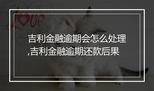 吉利金融逾期会怎么处理,吉利金融逾期还款后果