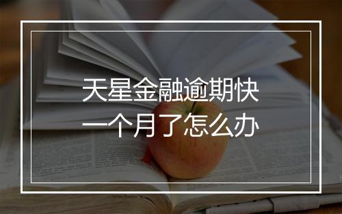 天星金融逾期快一个月了怎么办