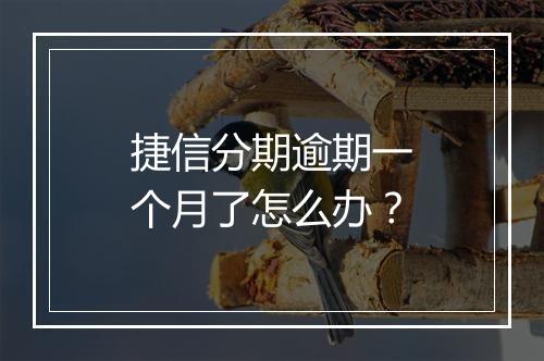 捷信分期逾期一个月了怎么办？