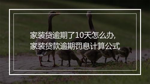 家装贷逾期了10天怎么办,家装贷款逾期罚息计算公式