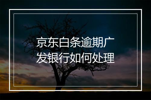 京东白条逾期广发银行如何处理