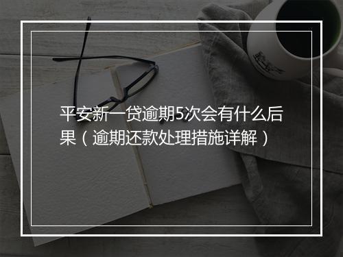 平安新一贷逾期5次会有什么后果（逾期还款处理措施详解）
