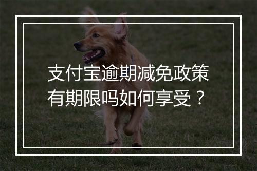 支付宝逾期减免政策有期限吗如何享受？