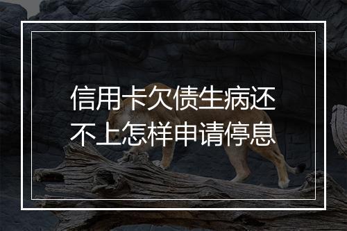 信用卡欠债生病还不上怎样申请停息