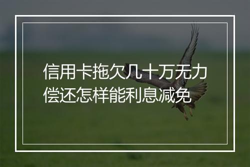 信用卡拖欠几十万无力偿还怎样能利息减免