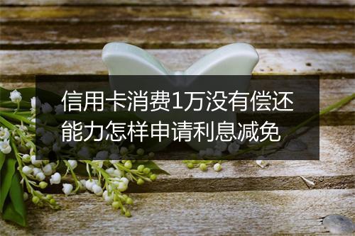 信用卡消费1万没有偿还能力怎样申请利息减免