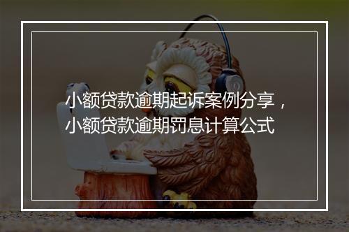 小额贷款逾期起诉案例分享，小额贷款逾期罚息计算公式