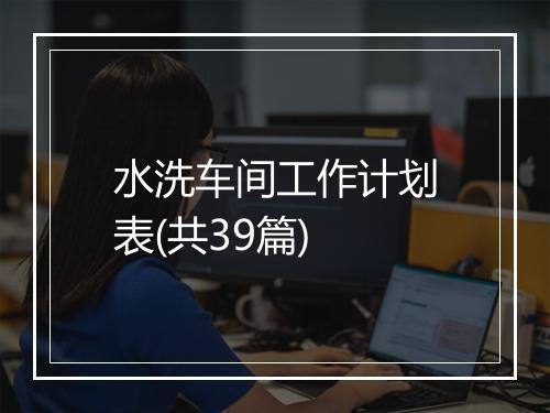 水洗车间工作计划表(共39篇)