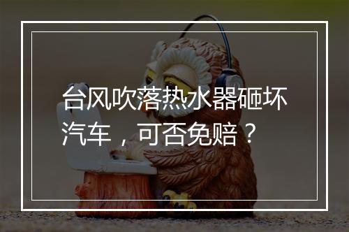 台风吹落热水器砸坏汽车，可否免赔？
