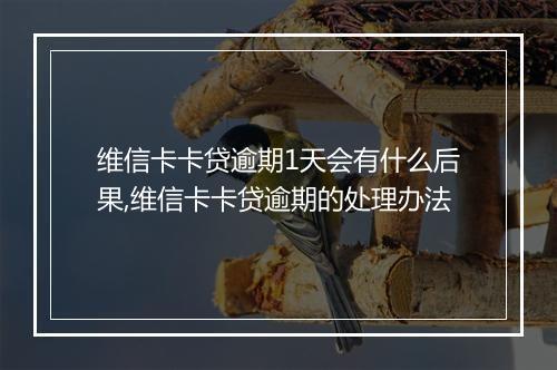 维信卡卡贷逾期1天会有什么后果,维信卡卡贷逾期的处理办法