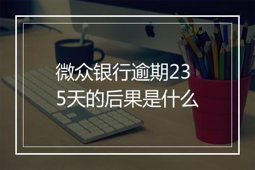 微众银行逾期235天的后果是什么