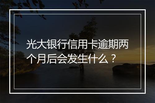 光大银行信用卡逾期两个月后会发生什么？