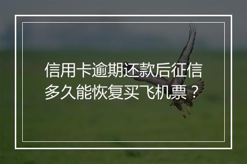 信用卡逾期还款后征信多久能恢复买飞机票？