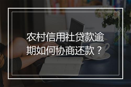 农村信用社贷款逾期如何协商还款？