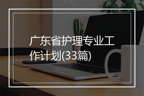 广东省护理专业工作计划(33篇)