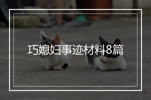 巧媳妇事迹材料8篇