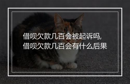 借呗欠款几百会被起诉吗,借呗欠款几百会有什么后果