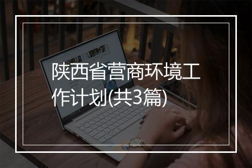 陕西省营商环境工作计划(共3篇)