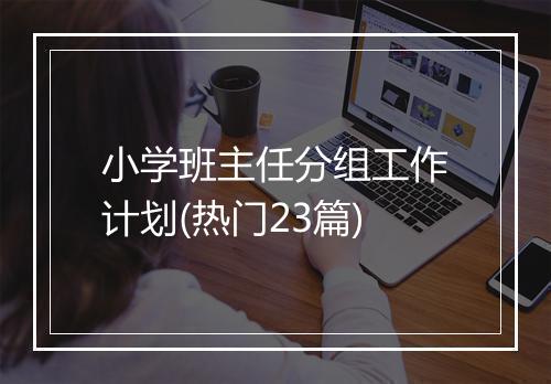 小学班主任分组工作计划(热门23篇)