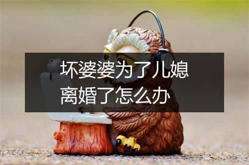 坏婆婆为了儿媳离婚了怎么办