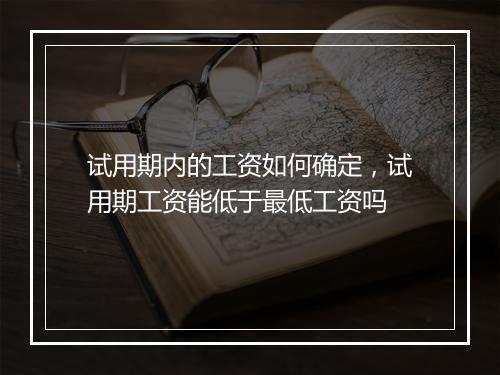 试用期内的工资如何确定，试用期工资能低于最低工资吗