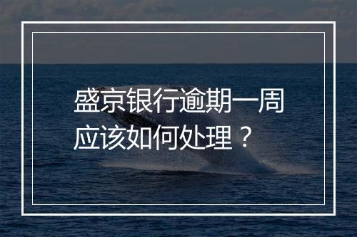 盛京银行逾期一周应该如何处理？
